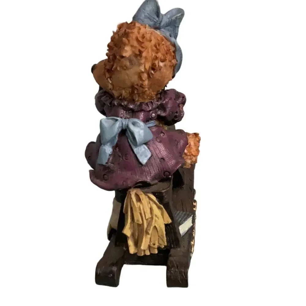 Little Girl Bear Rocking Horse Child Figurine 5” - Picture 4 of 6